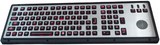 keyproline clavier industriel rétro-éclairé avec trackball m460-ctb-kp-fn